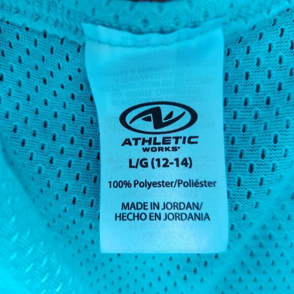 Lot of 2 Short Sleeve Mesh Workout Shirts Ladies Size LG (12-14) - Picture 6 of 7